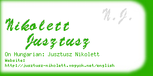 nikolett jusztusz business card